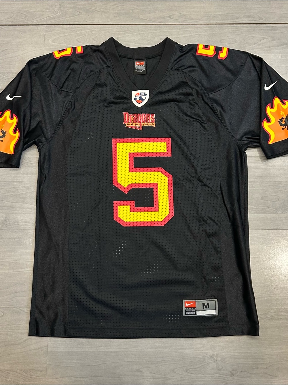 Vintage Nike New York Dragons AFL Football Jersey #5 Black Men’s Medium